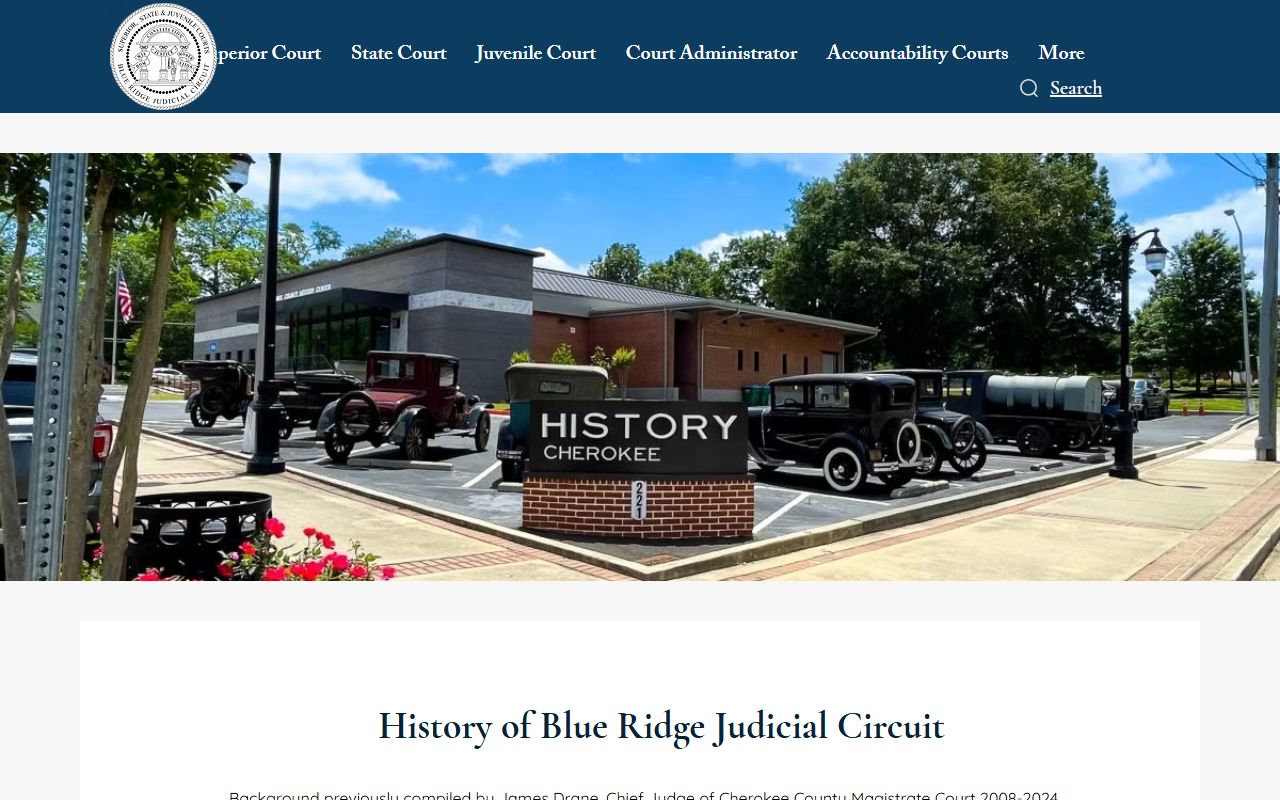 Cherokee County court dockets Blue Ridge Judicial Circuit history