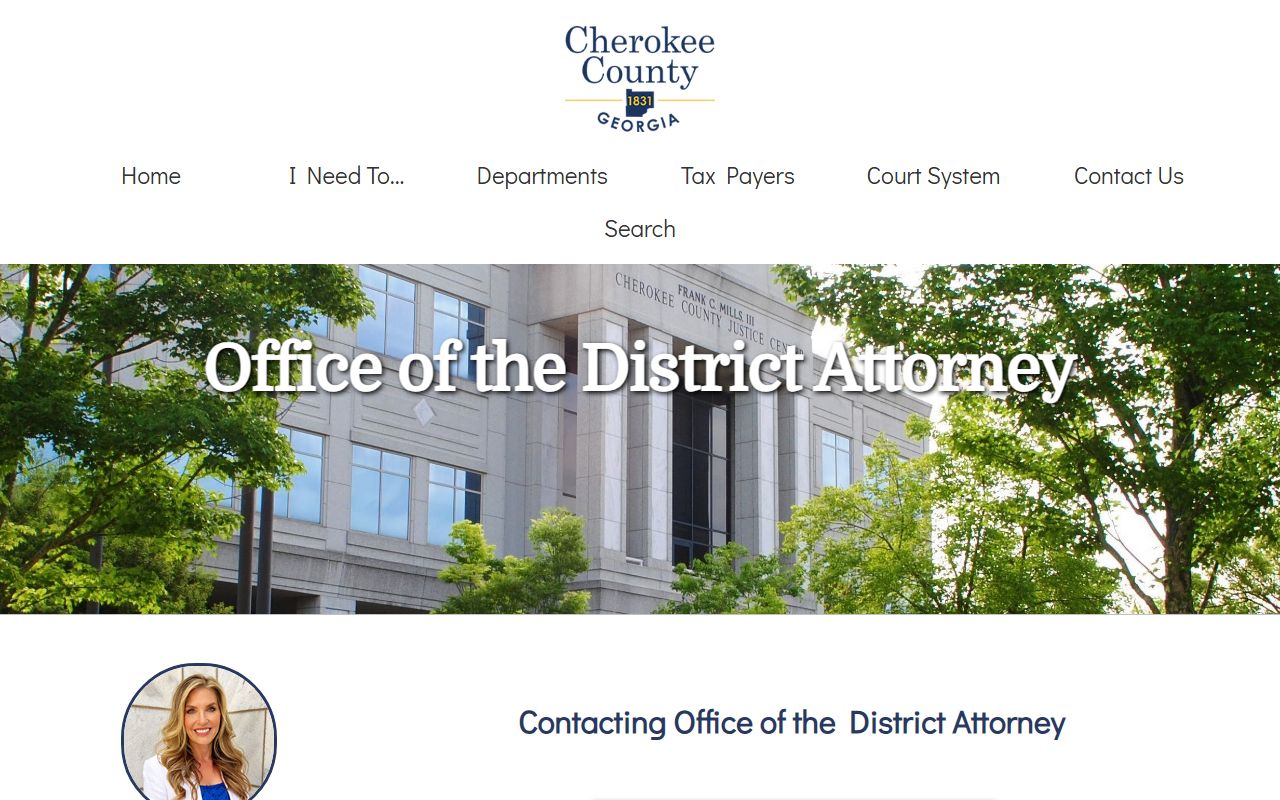 Cherokee County criminal court records District Attorney contacts