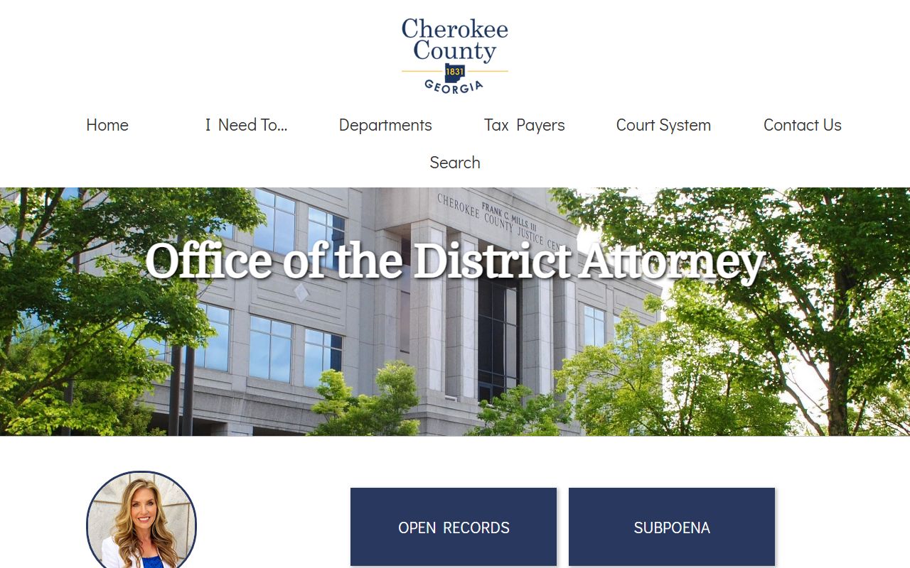 Cherokee County criminal court records District Attorney office