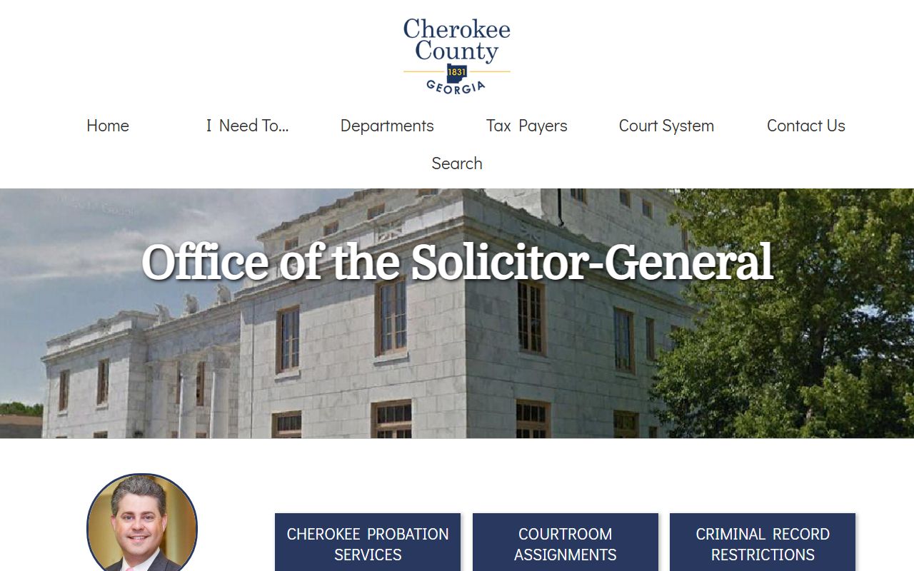 Cherokee County criminal court records Solicitor-General office