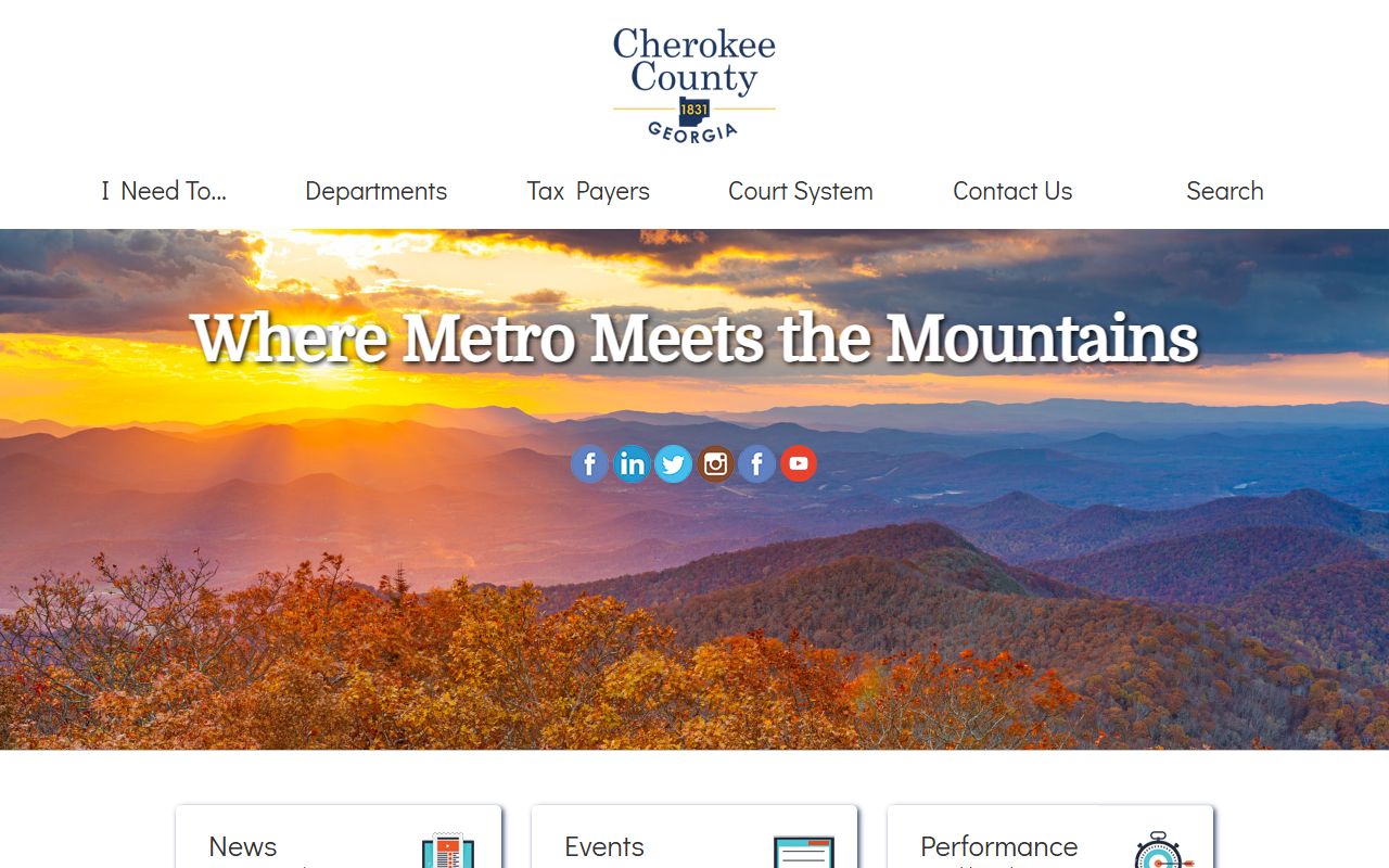 Cherokee County court records county government landing page