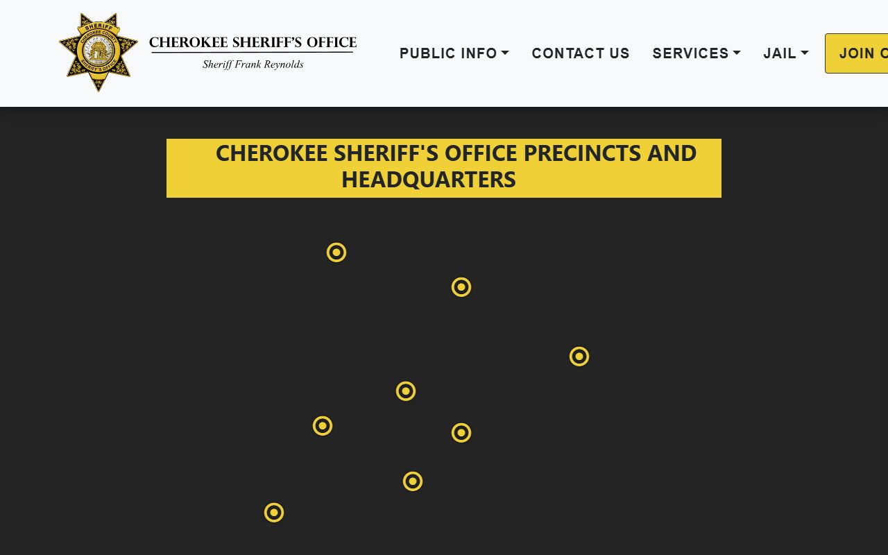 Cherokee County inmate records Sheriff contact page
