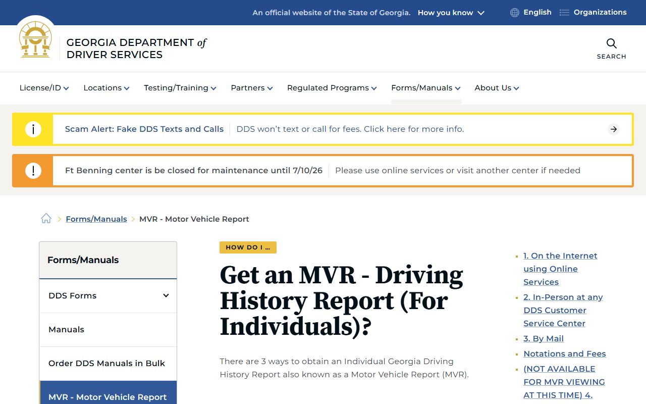 Cherokee County traffic court records Georgia DDS MVR guide